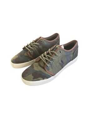 Polo Ralph Lauren boys Ethan Low Lace-Up Sneaker , Army Camouflage, 5.5 Big Kid